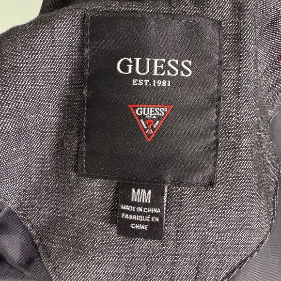 Guess Men's Chambray Sport Coat, Single Breast, Charcoal Gray Sz Medium 2/$50 - Picture 10 of 16